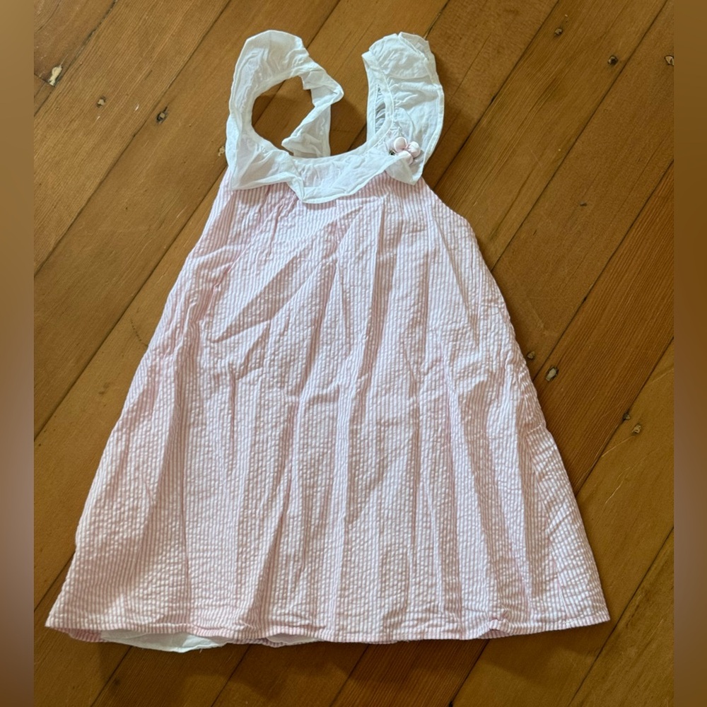 Kids Pippa & Julie Pink and White Ruffle Dress